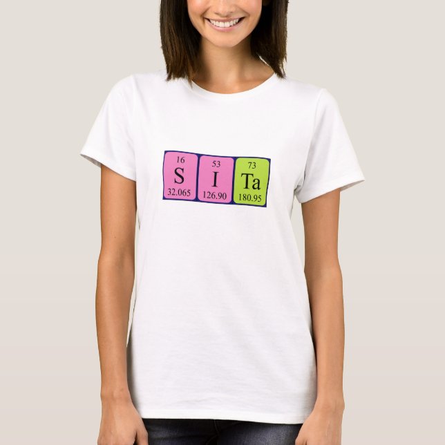 T-shirt Chemise de nom de table périodique Sita (Devant)