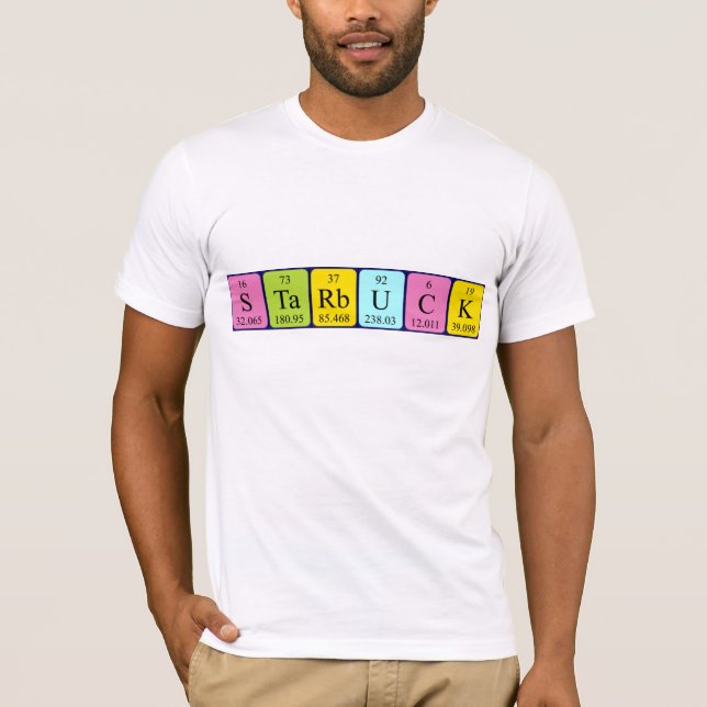 T-shirt Chemise de nom de table périodique Starbuck (Devant)