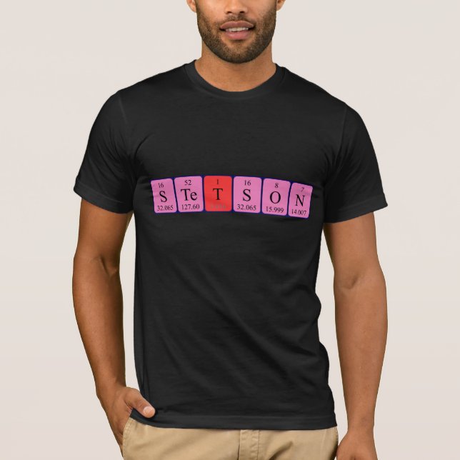 T-shirt Chemise de nom de table périodique Stetson (Devant)