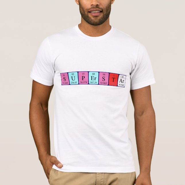 T-shirt Chemise de nom de table périodique Superstar (Devant)