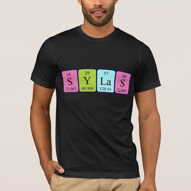 T-shirt Chemise de nom de table périodique Sylas (Devant)