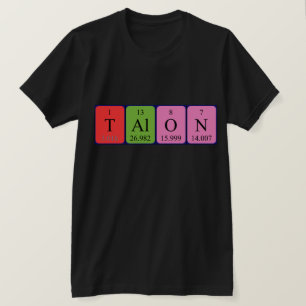 T-shirt Chemise de nom de table périodique Talon
