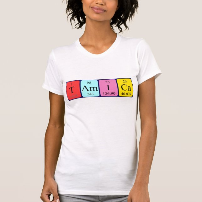 T-shirt Chemise de nom de table périodique Tamica (Devant)