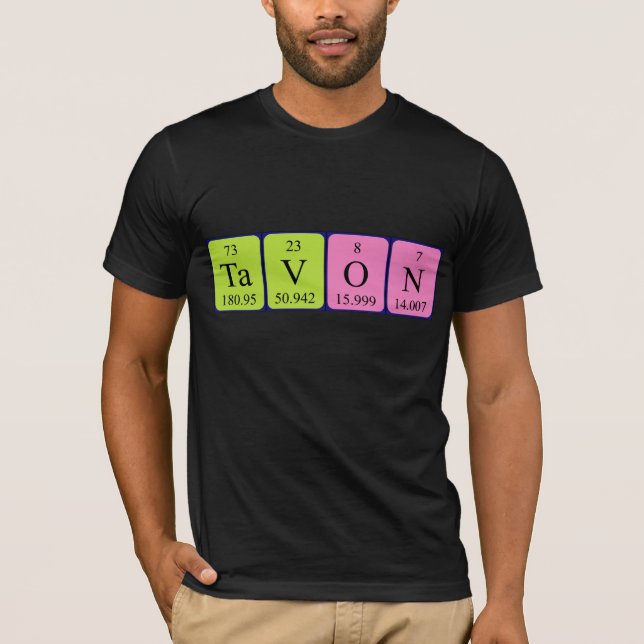 T-shirt Chemise de nom de table périodique Tavon (Devant)
