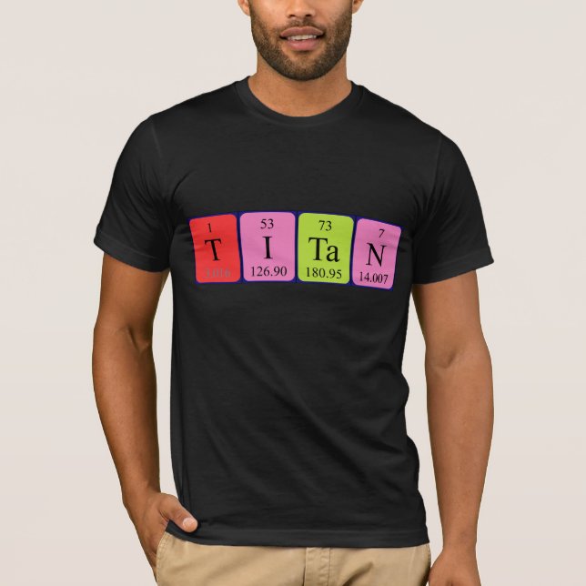 T-shirt Chemise de nom de table périodique Titan (Devant)