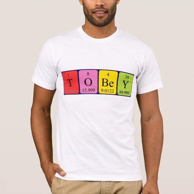 T-shirt Chemise de nom de table périodique Tobey (Devant)