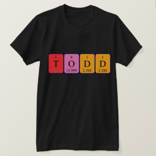 T-shirt Chemise de nom de table périodique Todd