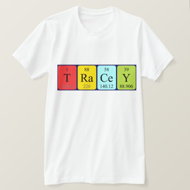 T-shirt Chemise de nom de table périodique Tracey (Design devant)