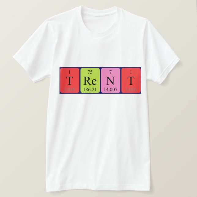 T-shirt Chemise de nom de table périodique Trent (Design devant)