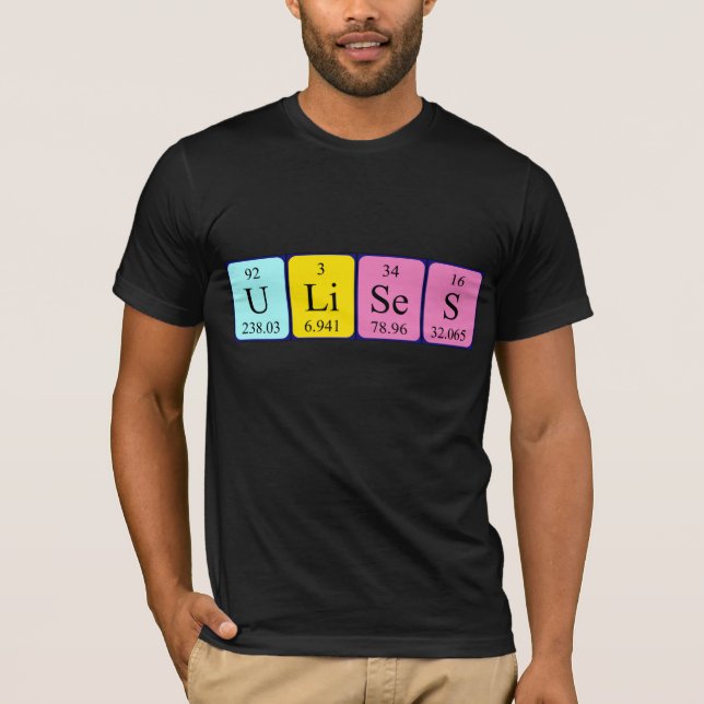 T-shirt Chemise de nom de table périodique Ulises (Devant)