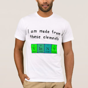 T-shirt Chemise de nom de table périodique Vinny