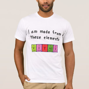 T-shirt Chemise de nom de table périodique Vitali