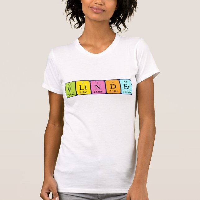 T-shirt Chemise de nom de table périodique Vlinder (Devant)
