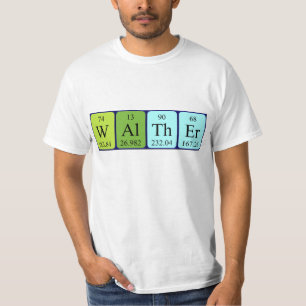 T-shirt Chemise de nom de table périodique Walther