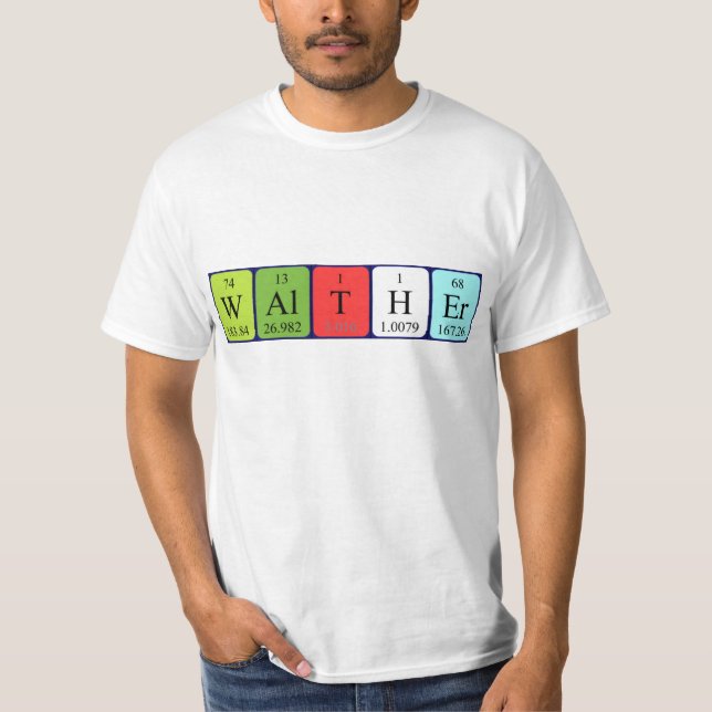 T-shirt Chemise de nom de table périodique Walther (Devant)