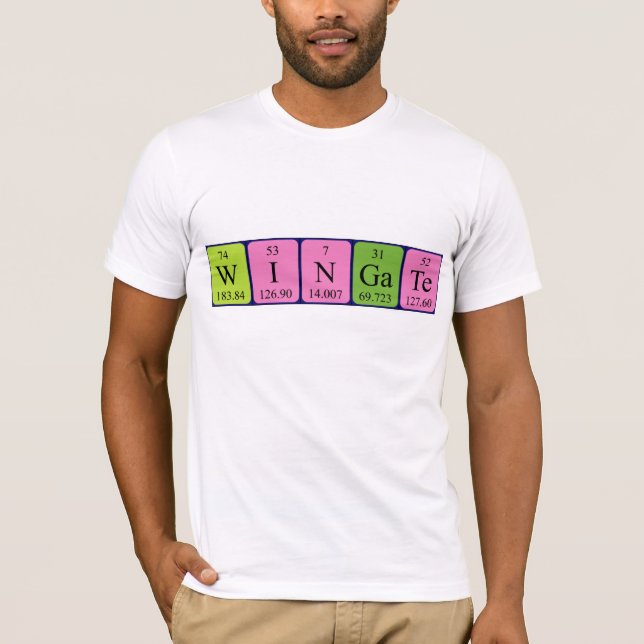 T-shirt Chemise de nom de table périodique Wingate (Devant)