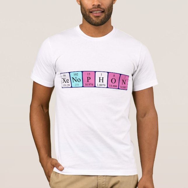 T-shirt Chemise de nom de table périodique Xenophon (Devant)
