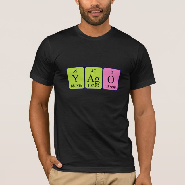 T-shirt Chemise de nom de table périodique Yago (Devant)