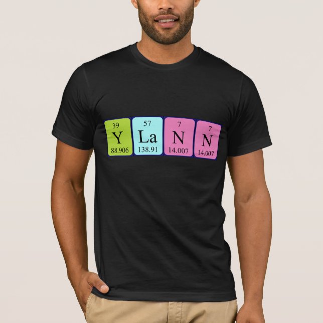 T-shirt Chemise de nom de table périodique Ylann (Devant)