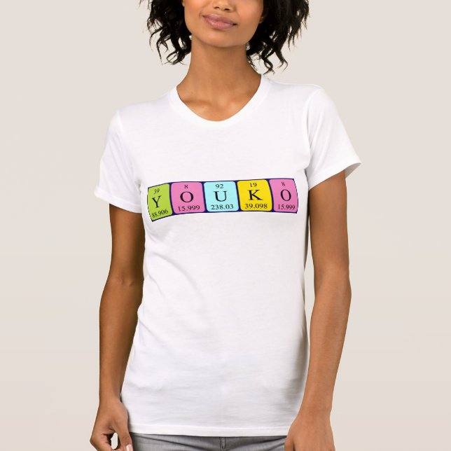 T-shirt Chemise de nom de table périodique Youko (Devant)