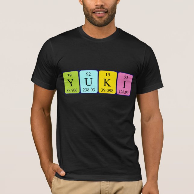 T-shirt Chemise de nom de table périodique Yuki (Devant)