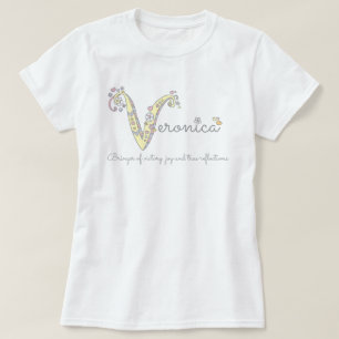 T-shirt Chemise de nom et de signification du monogramme V