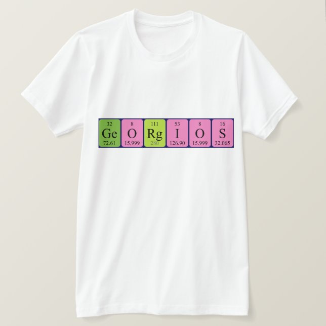 T-shirt Chemise de nom périodique de la table Georgios (Design devant)
