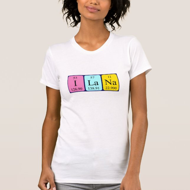 T-shirt Chemise de nom périodique Ilana (Devant)