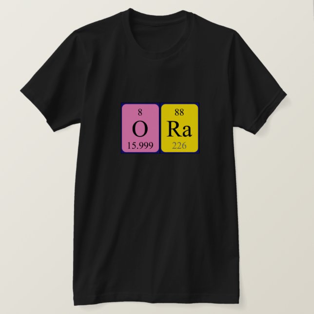 T-shirt Chemise de nom périodique Ora (Design devant)
