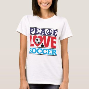 T-shirt Chemise de paix, d'amour et de football