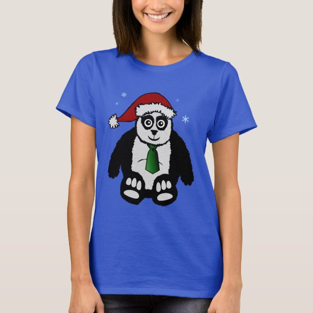 T-shirt Chemise de panda de Père Noël (Devant)