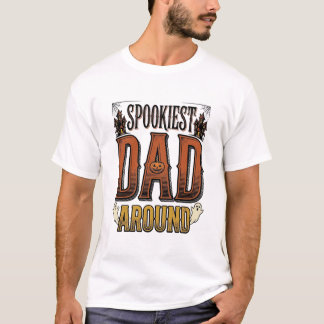 T-shirt Chemise de papa Halloween Père effrayant Gravure v