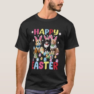 T-shirt Chemise de Pâques Chat Lapin Oreilles Oeufs Hommes