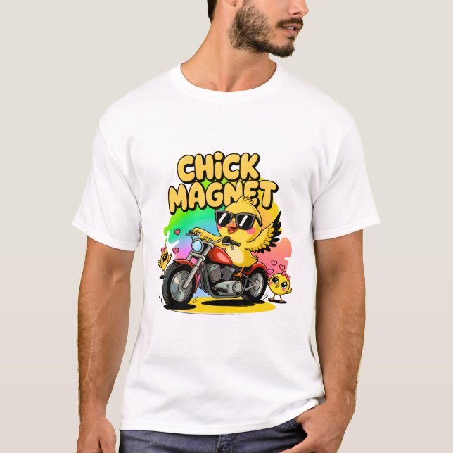 T-shirt Chemise de Pâques cool Biker Chick Magnet (Devant)