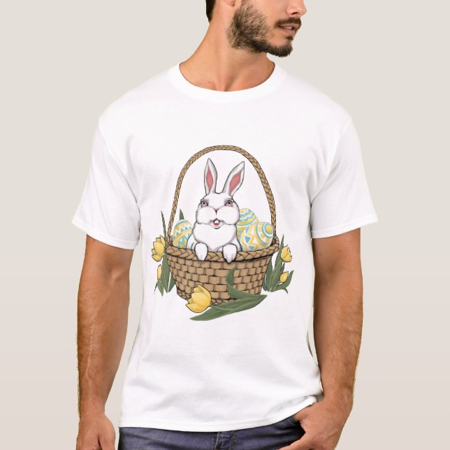 T-shirt Chemise de Pâques Pâques Panier de lapin Dames T-s (Devant)