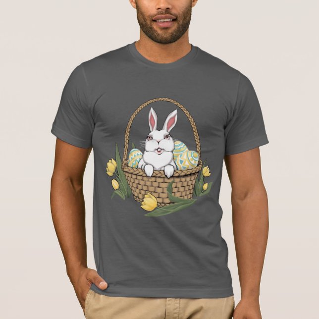T-shirt Chemise de Pâques Pâques Panier lapin Unisex T-shi (Devant)