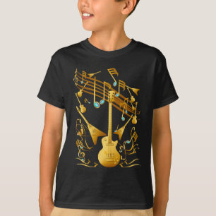 T-shirt Chemise de partie de guitare d'or
