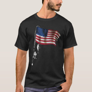 T-shirt Chemise de pêche drapeau américain pour hommes 4 j