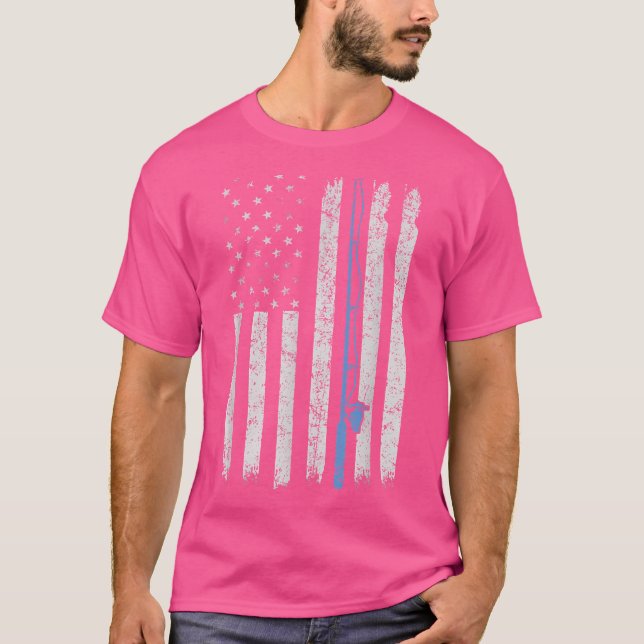 T-shirt Chemise De Pêche Pour Hommes Boy Rod Pêche America (Devant)