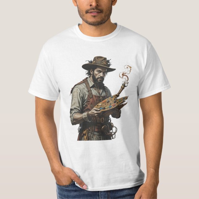 T-shirt chemise de peintre steampunk (Devant)
