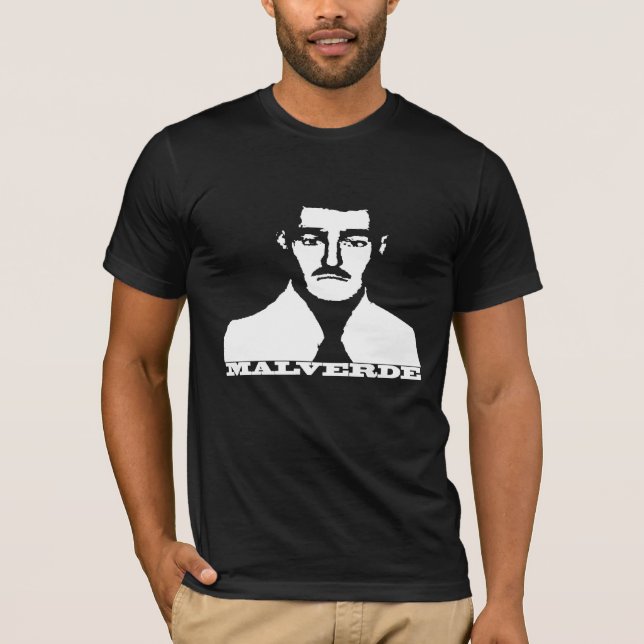 T-shirt Chemise de pochoir de Jésus Malverde (Devant)
