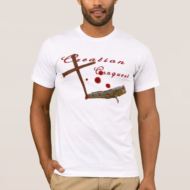 T-shirt Chemise de poissons de Darwin de conquête de (Devant)