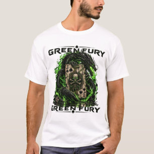 T-shirt Chemise de poker au dragon de fureur verte, Valet