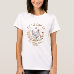 T-shirt Chemise de poule de jardin gris Fleur de prairie