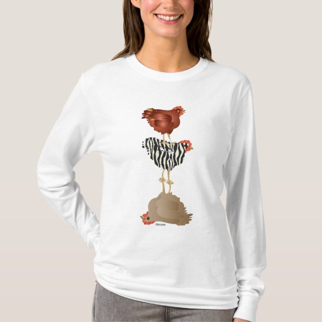 T-shirt Chemise de poulets de jardin d'acrobate (Devant)