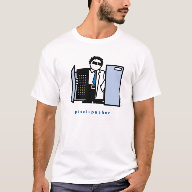 T-shirt Chemise de poussoir de pixel (Devant)