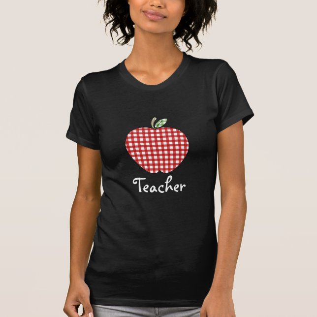 T-shirt Chemise de professeur - guingan rouge Apple (Devant)