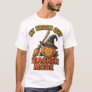 T-shirt Chemise de professeur Halloween Broom Trouble Desi