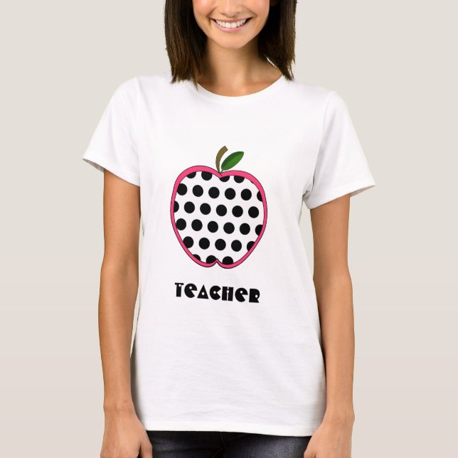 T-shirt Chemise de professeur - point de polka Apple (Devant)
