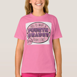 T-shirt Chemise de quatrième année | violet et rose